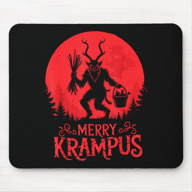 Merry Krampus Christmas Xmas Horror Ugly Sweater E Mouse Pad (Front)