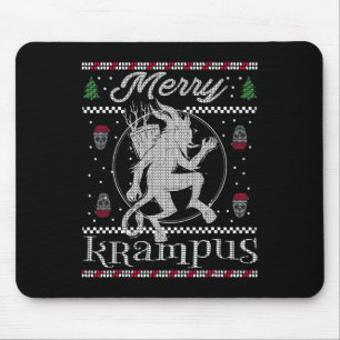 Merry Krampus Christmas Xmas Horror Ugly Sweater E Mouse Pad