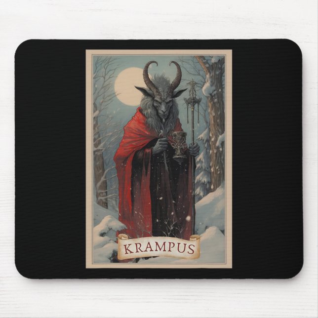 Merry Krampus Christmas Xmas Horror Ugly Sweater E Mouse Pad (Front)