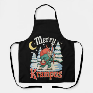 Merry Krampus Folklore Christmas Horror Xmas Apron