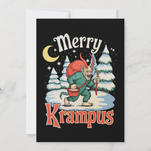 Merry Krampus Folklore Christmas Horror Xmas Holiday Card