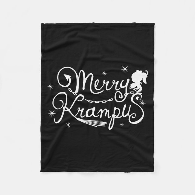 Merry Krampus German Folklore Christmas For Krampu Fleece Blanket (Front)