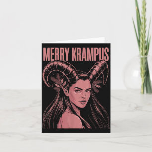Merry Krampus Ironic Lilith Christmas Dark Feminin Card