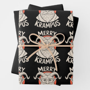 Merry Krampus Mythical Christmas Xmas Holiday Wrapping Paper Sheet