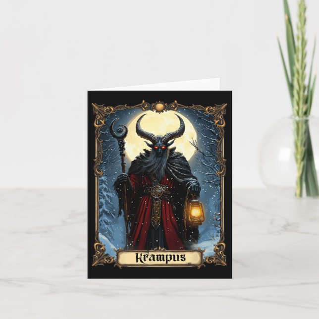 Merry Krampus Tarot Card Christmas Horror Ugly Swe (Front)