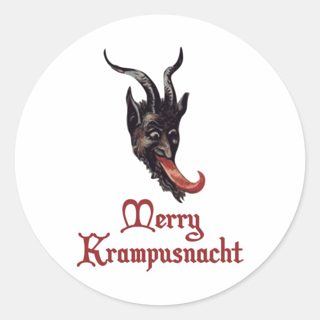 Merry Krampusnacht Classic Round Sticker (Front)