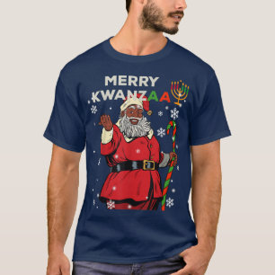 Merry Kwanzaa Santa Claus Black Christmas African T-Shirt