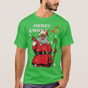 Merry Kwanzaa Santa Claus Black Christmas African T-Shirt