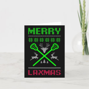 Merry Laxmas Ugly Design Lacrosse Christmas  Card