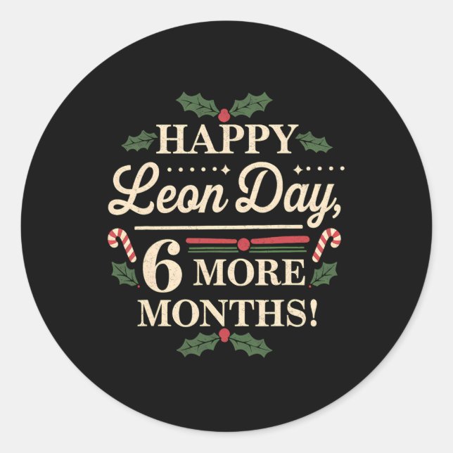 Merry Leon Day Noel Ckwards Funny Christmas Countd Classic Round Sticker (Front)