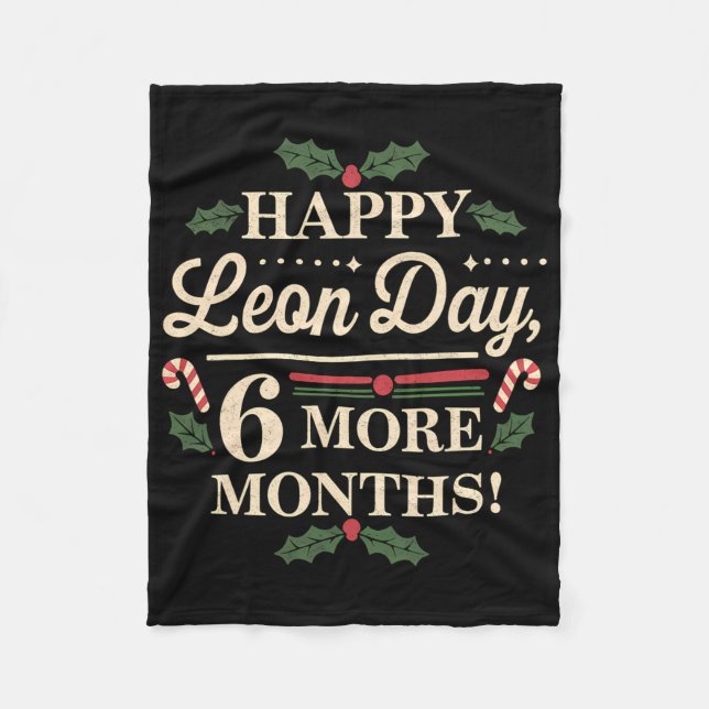 Merry Leon Day Noel Ckwards Funny Christmas Countd Fleece Blanket (Front)