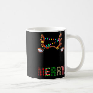 Merry Leopard Pajama Women Messy Bun Reindeer Chri Coffee Mug