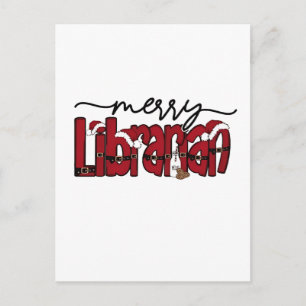 Merry Librarian Christmas Book Lover Library Announcement Postcard