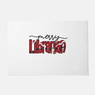 Merry Librarian Christmas Book Lover Library  Doormat