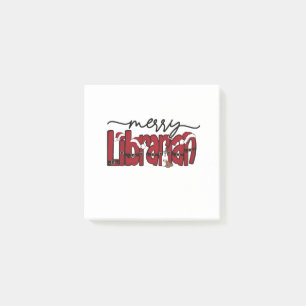 Merry Librarian Christmas Book Lover Library  Post-it Notes
