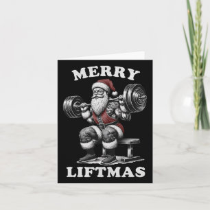 Merry Liftmas – Christmas Santa Claus Weightliftti Card