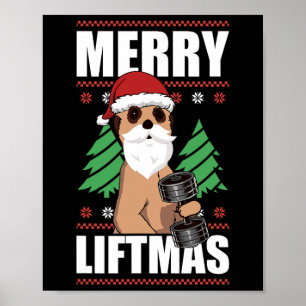 Merry Liftmas Christmas Strength Training Funny Bo Poster
