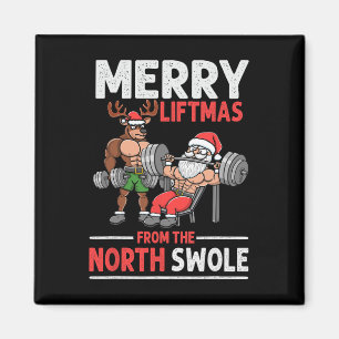 Merry Liftmas From North Swole Muscle Santa Weight Magnet