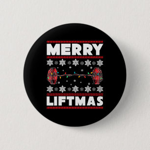 Merry Liftmas Fun Christmas Gym Workout Fitness Gi 2 Inch Round Button