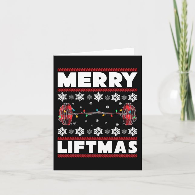 Merry Liftmas Fun Christmas Gym Workout Fitness Gi Card (Front)