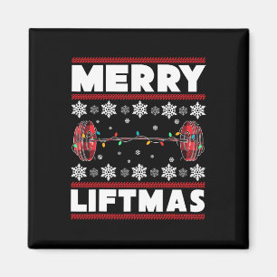 Merry Liftmas Funny Christmas Gym Workout Fitness  Magnet