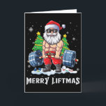 Merry Liftmas Funny Santa Claus Gym Fitness Weight Card<br><div class="desc">Merry Liftmas Funny Santa Claus Gym Fitness Weightlifting</div>
