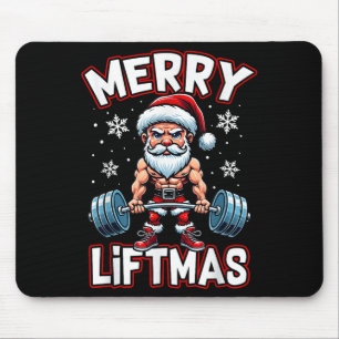 Merry Liftmas Funny Santa Claus Workout Gym Fitnes Mouse Pad