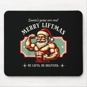 Merry Liftmas Gym Santa Funny Bodybuilder Bodybuil Mouse Pad