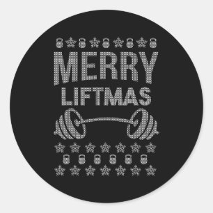 Merry Liftmas Shirt _ Funny Christmas Shirts  Classic Round Sticker