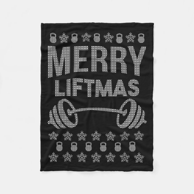 Merry Liftmas Shirt _ Funny Christmas Shirts  Fleece Blanket (Front)