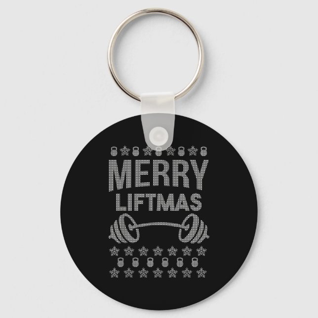 Merry Liftmas Shirt _ Funny Christmas Shirts  Keychain (Front)