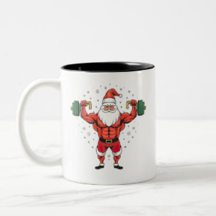 merry liftmas ugly christmas funny,Gym Workout Two-Tone Coffee Mug
