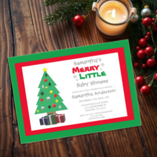 Merry Little Baby Shower Acrylic Invitations