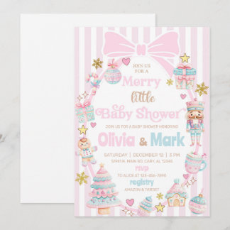 Merry little baby shower Christmas invitation. Invitation