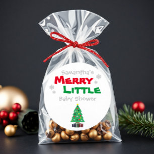 Merry Little Baby Shower Classic Round Sticker