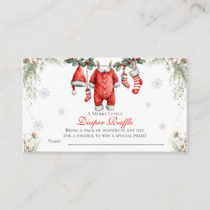 Merry Little Baby Shower Diaper Raffle Enclosure Card