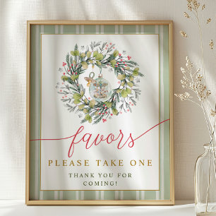 Merry Little Baby Shower Favour Table Sign