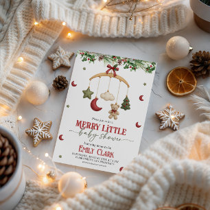 Merry Little Baby Shower Felt Mobile Invite