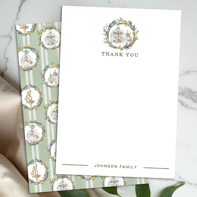 Merry Little Baby Shower Flat Thank You Card (Thank you Card)