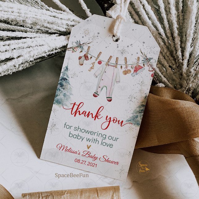 Merry Little Baby Shower  Gift Tags (Merry Little Baby Shower, gift favor tags, holiday baby shower, Christmas baby shower, winter baby s)