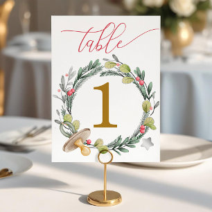 Merry Little Baby Shower Gold Table Numbers