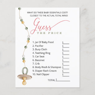 Merry Little Baby Shower Guess the Price Game  Flyer