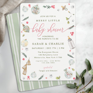 Merry Little Baby shower Invitation de vacances