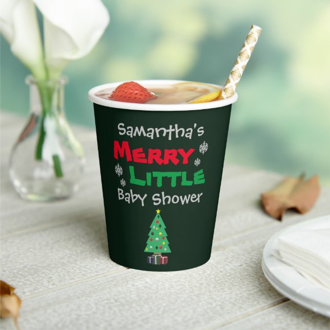 Merry Little Baby Shower Paper Cups (Insitu)