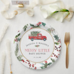 Merry Little Baby Shower Paper Plates Red Truck<br><div class="desc">Celebrate at the merry little baby shower with these fun paper plates!</div>