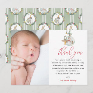 Merry Little Baby Shower Photo Thank You Card
