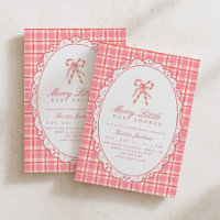 Merry Little Baby Shower Pink & Red Candy Cane