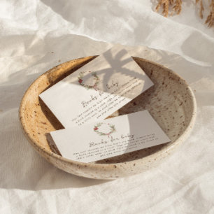 Merry Little Baby Shower Red Bow Bouquet Enclosure Card