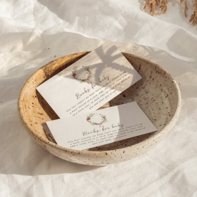 Merry Little Baby Shower Red Bow Bouquet Enclosure Card (Creator Uploaded)