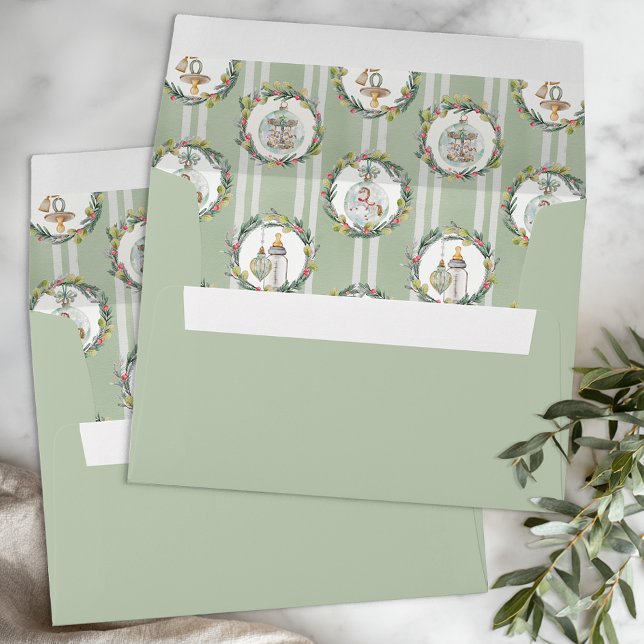 Merry Little Baby Shower Sage Green Envelope (Merry Little Envelope)